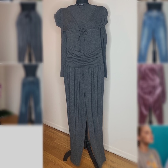 Gray detailed jumpsuit - Picture 1 of 4